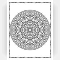 mandala preto e branco para colorir interior de páginas. interior de uma página para colorir. doodle arte de linha de mandala. decoração mandala ornamento design conjunto vector. vetor