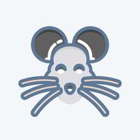 rato ícone. relacionado ao símbolo de cabeça de animal. estilo doodle. design simples editável. ilustração simples. bonitinho. Educação vetor