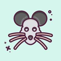 rato de ícone. relacionado ao símbolo de cabeça de animal. estilo mbe. design simples editável. ilustração simples. bonitinho. Educação vetor