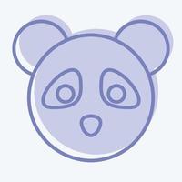ícone panda. relacionado ao símbolo de cabeça de animal. estilo de dois tons. design simples editável. ilustração simples. bonitinho. Educação vetor