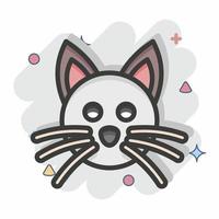 gato ícone. relacionado ao símbolo de cabeça de animal. estilo cômico. design simples editável. ilustração simples. bonitinho. Educação vetor