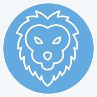 leão de ícone. relacionado ao símbolo de cabeça de animal. estilo de olhos azuis. design simples editável. ilustração simples. bonitinho. Educação vetor