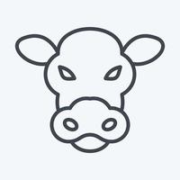 vaca ícone. relacionado ao símbolo de cabeça de animal. estilo de linha. design simples editável. ilustração simples. bonitinho. Educação vetor
