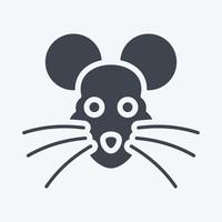 rato ícone. relacionado ao símbolo de cabeça de animal. estilo de glifo. design simples editável. ilustração simples. bonitinho. Educação vetor