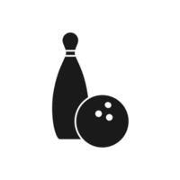 ilustração vetorial de ícone de boliche, pino de boliche e ícone de bola de boliche vetor