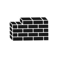 ilustração vetorial de ícone de parede de tijolos em design plano moderno vetor