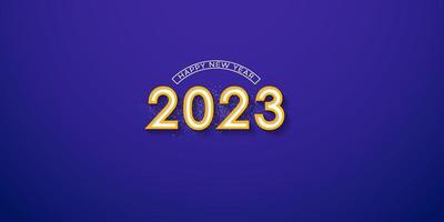 design de fundo de ano novo 2023 com cor dourada vetor