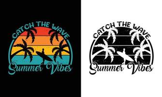 design de camiseta de citação de verão vetor