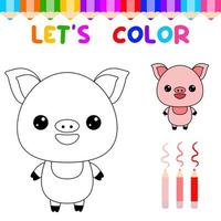 permite colorir o livro de colorir animais fofos para crianças pequenas.  jogo de educação para crianças. pintar o leão 11570089 Vetor no Vecteezy