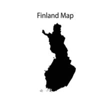 ilustração vetorial de silhueta de mapa finlandês em fundo branco vetor