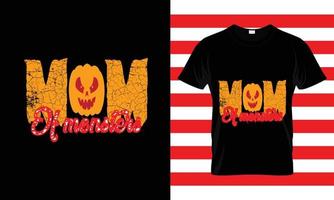 mãe dos monstros... camiseta de halloween vetor