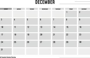 printa4 modelo de calendário planejamento dezembro vetor