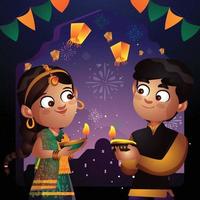 conceito de fundo diwali vetor