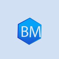 design de logotipo azul bm para empresa vetor