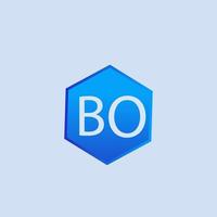 bo design de logotipo azul para empresa vetor