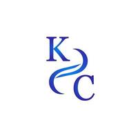 kc design de logotipo azul para sua empresa vetor