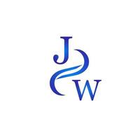 jw design de logotipo azul para sua empresa vetor