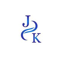 jk design de logotipo azul para sua empresa vetor