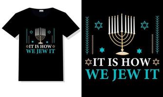 vetor de camiseta de hanukkah. letras de mão de hanukkah
