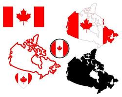 mapa do Canadá em cores diferentes em um fundo branco vetor