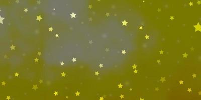 textura de vetor amarelo claro com belas estrelas.