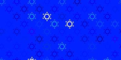 pano de fundo vector azul e verde escuro com símbolos de vírus.