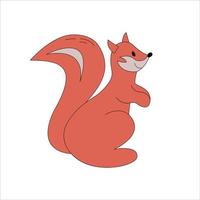 bonito dos desenhos animados esquilo feliz. ícone de esquilo brilhante de vetor. bebê laranja pequeno animal selvagem. vetor