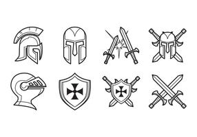 Vector de ícones medievais grátis