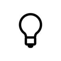 ícone de lâmpada no estilo de contorno preto vetor