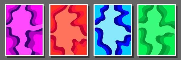 coleção de pôsteres coloridos de fundo abstrato vetor