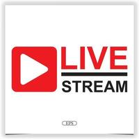 ícones de transmissão ao vivo e logotipo de transmissão de vídeo modelo elegante premium vetor eps 10