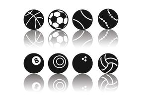Ícones de bola de esporte minimalista grátis vetor