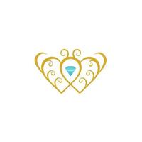 modelo de logotipo de joias de casamento de pérolas vetor