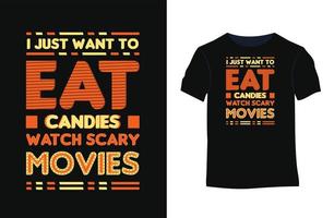 design de camiseta de tipografia de vetor de citações de halloween