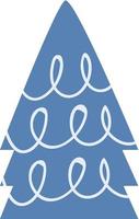 árvore de natal azul com um padrão decorativo. vetor