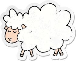 vinheta angustiada de uma ovelha de desenho animado vetor
