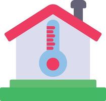 ícone plano de temperatura em casa vetor