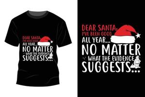 design de camiseta de natal vetor