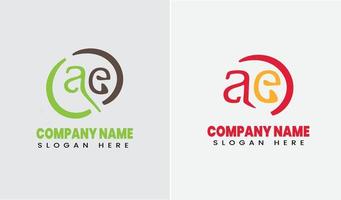 coleção de modelos de logotipo ae plana vetor