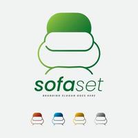 logotipo de móveis de sofá moderno vetor