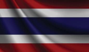 bandeira da tailândia acenando fundo para design patriótico e nacional vetor