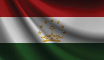 bandeira do tajiquistão acenando fundo para design patriótico e nacional vetor