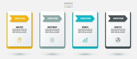 modelo de infográfico de conceito de negócio com opção. vetor