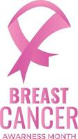 fitas editáveis do mês de conscientização do câncer de mama com fundo transparente vetor