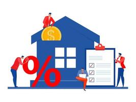 empresário investe imóveis ou habitação em proprietário de empréstimo hipotecário de propriedade e conceito de poupança. vetor