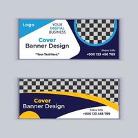 conjunto de design de banner de agência de marketing digital de dois banners profissionais de negócios corporativos design modelo de layout de banner de capa moderno vetor