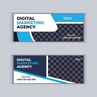 conjunto de design de banner de agência de marketing digital de dois banners profissionais de negócios corporativos design modelo de layout de banner de capa moderno vetor