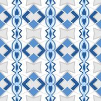 padrão geométrico sem costura azul com forma tribal. padrão projetado em ikat, asteca, marroquino, tailandês, estilo árabe de luxo. ideal para vestuário de tecido, cerâmica, papel de parede. ilustração vetorial. vetor