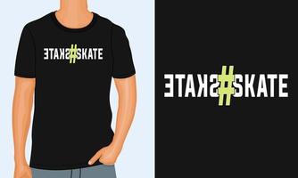 design de impressão de peito de t-shirt de texto de tipografia de skate pronto para imprimir. vetor
