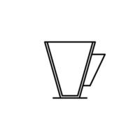 ícone de xícara de café vazio em fundo branco. simples, linha, silhueta e estilo clean. Preto e branco. adequado para símbolo, sinal, ícone ou logotipo vetor